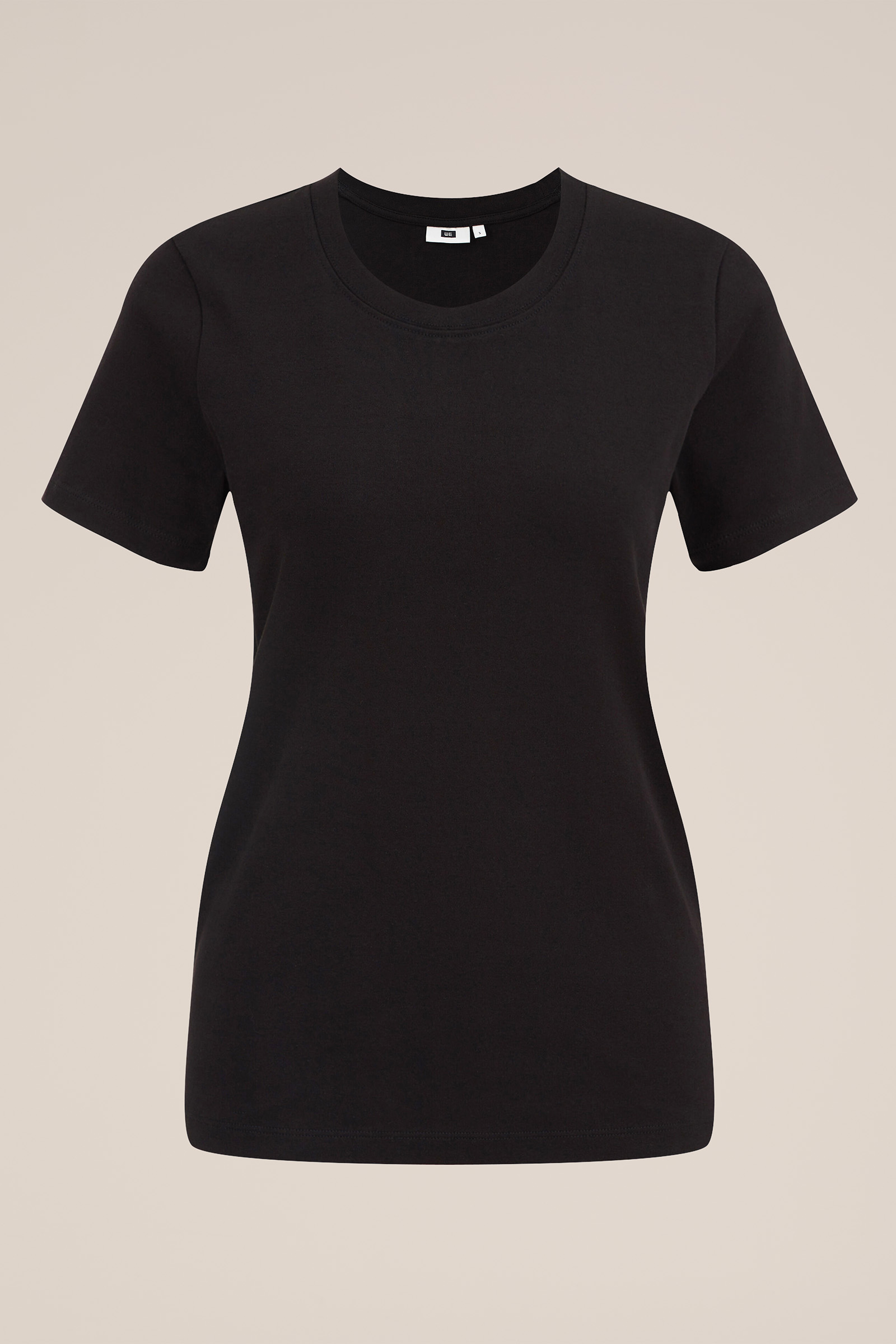 T-shirt van katoen WE Fashion Zwart