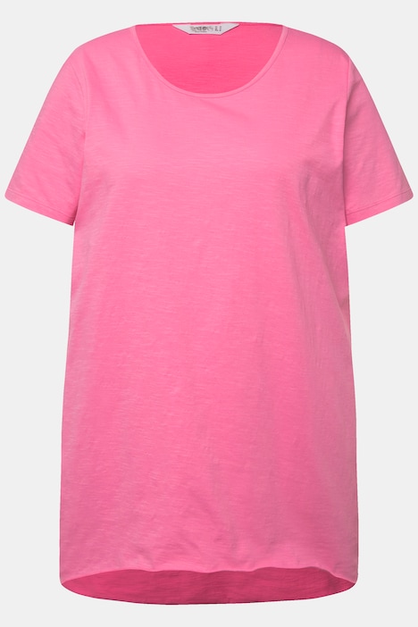 Longshirt, Rundhals, Halbarm, gerundeter Saum