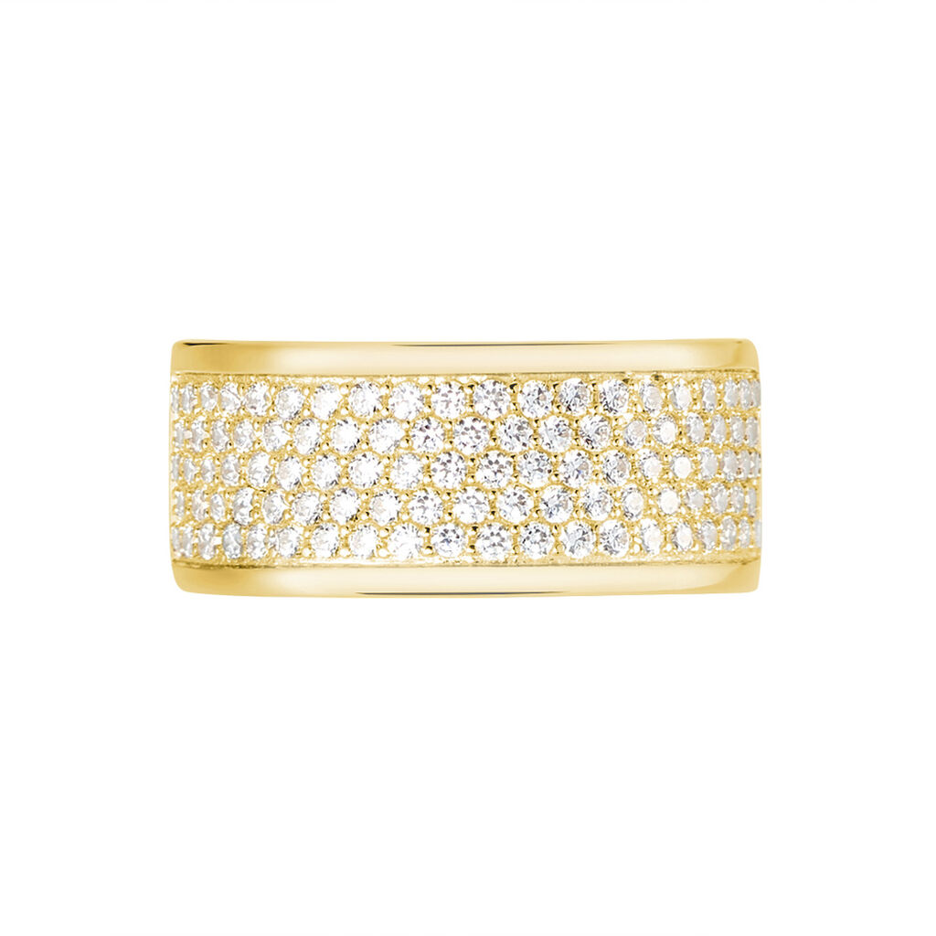 Bague Banda Or Jaune Oxyde De Zirconium