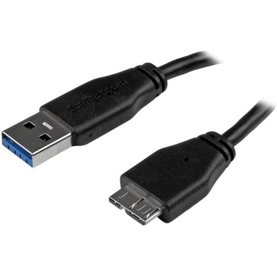 StarTech.com Câble Micro USB 3.0 slim de 3m - Cordon USB A vers Micro B - M/M - Noir