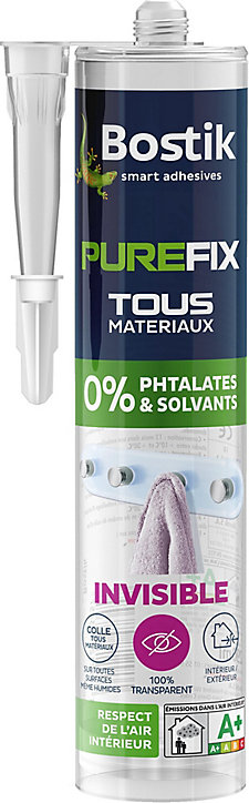 Colle Purefix tous travaux Bostik Invisible 280 ml