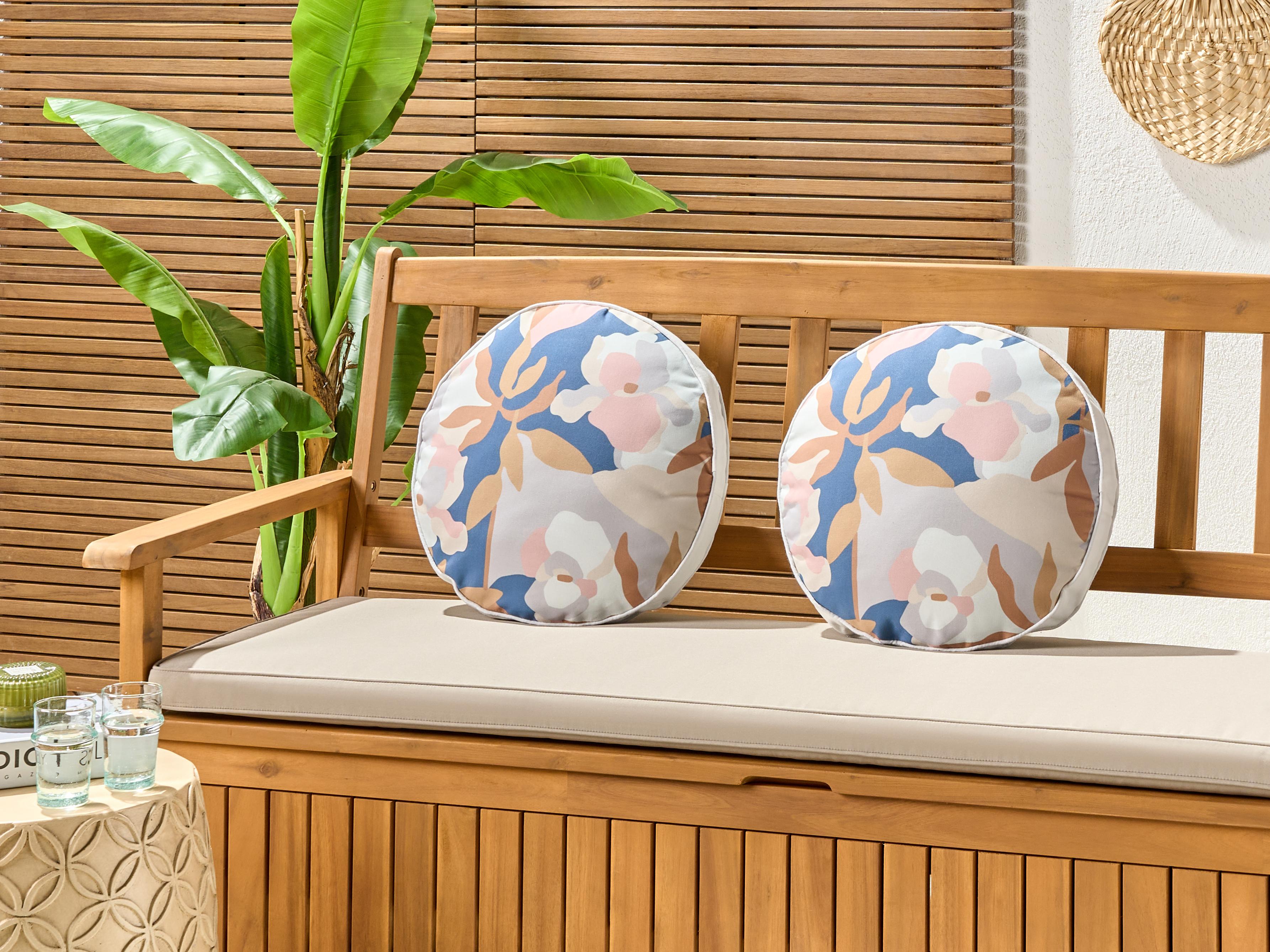Set van 2 tuinkussens VEREZZI bloempatroon 40 x 40 cm Meerkleurig