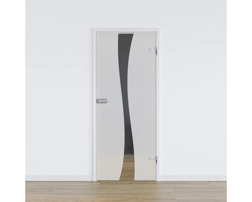 Pertura glasdeur complete set Glera Breeze 709x2097x8 mm rechter uitvoering inclusief Jonte Studio beslag, niet afsluitbaar