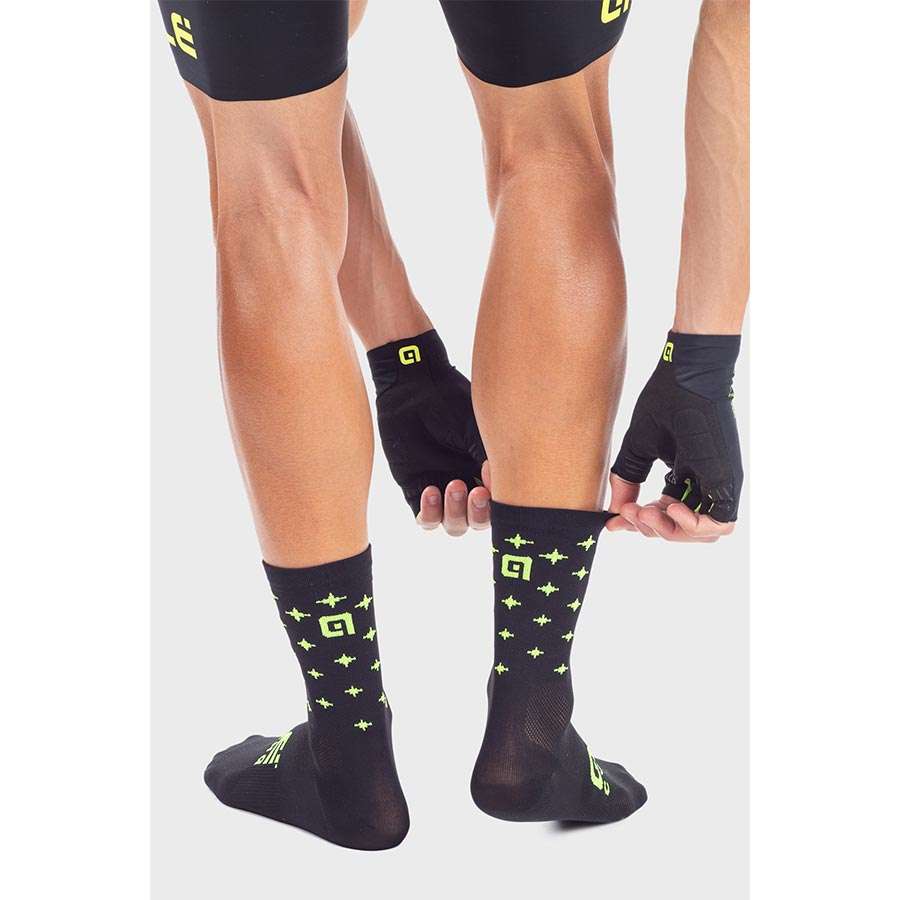 Ale Stars Fietssokken Zwart/Geel