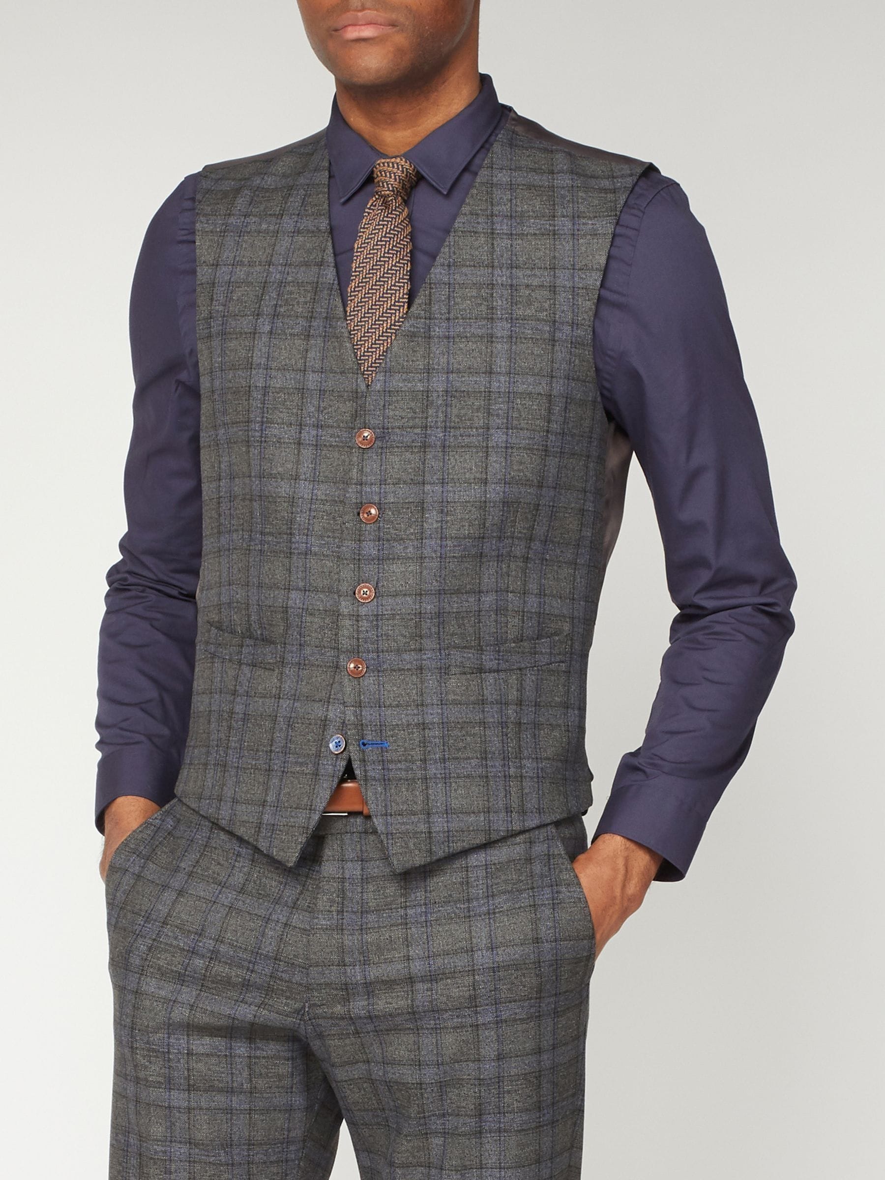 Antique Rogue Overcheck Waistcoat