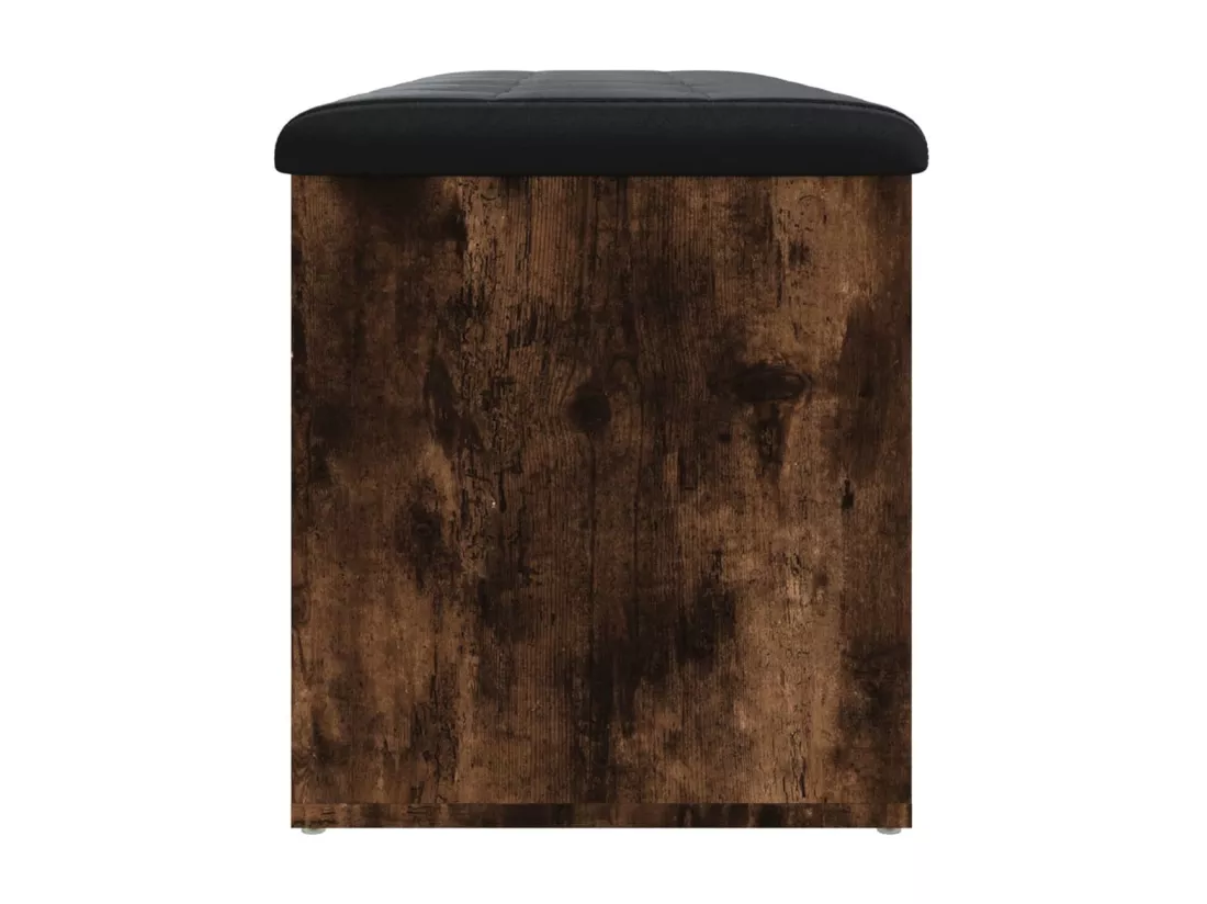 Banc de rangement chêne fumé 102x42x45 cm bois d'ingénierie