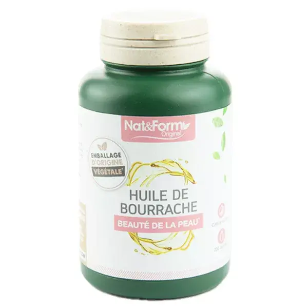 Óleo de Borragem Original Nat & Form com Vitamina E - 200 cápsulas