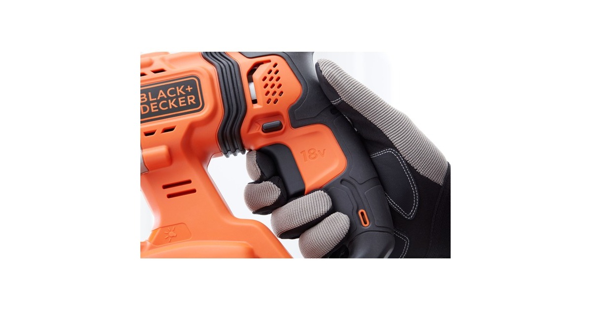 BLACK+DECKER18V 2.5Ah SDS+ Pneumatische boorhamer BCD900E2K-QW klopboormachine  (Oranje, 2x 18V 2.5h accu's en oplader inbegrepen + koffer)