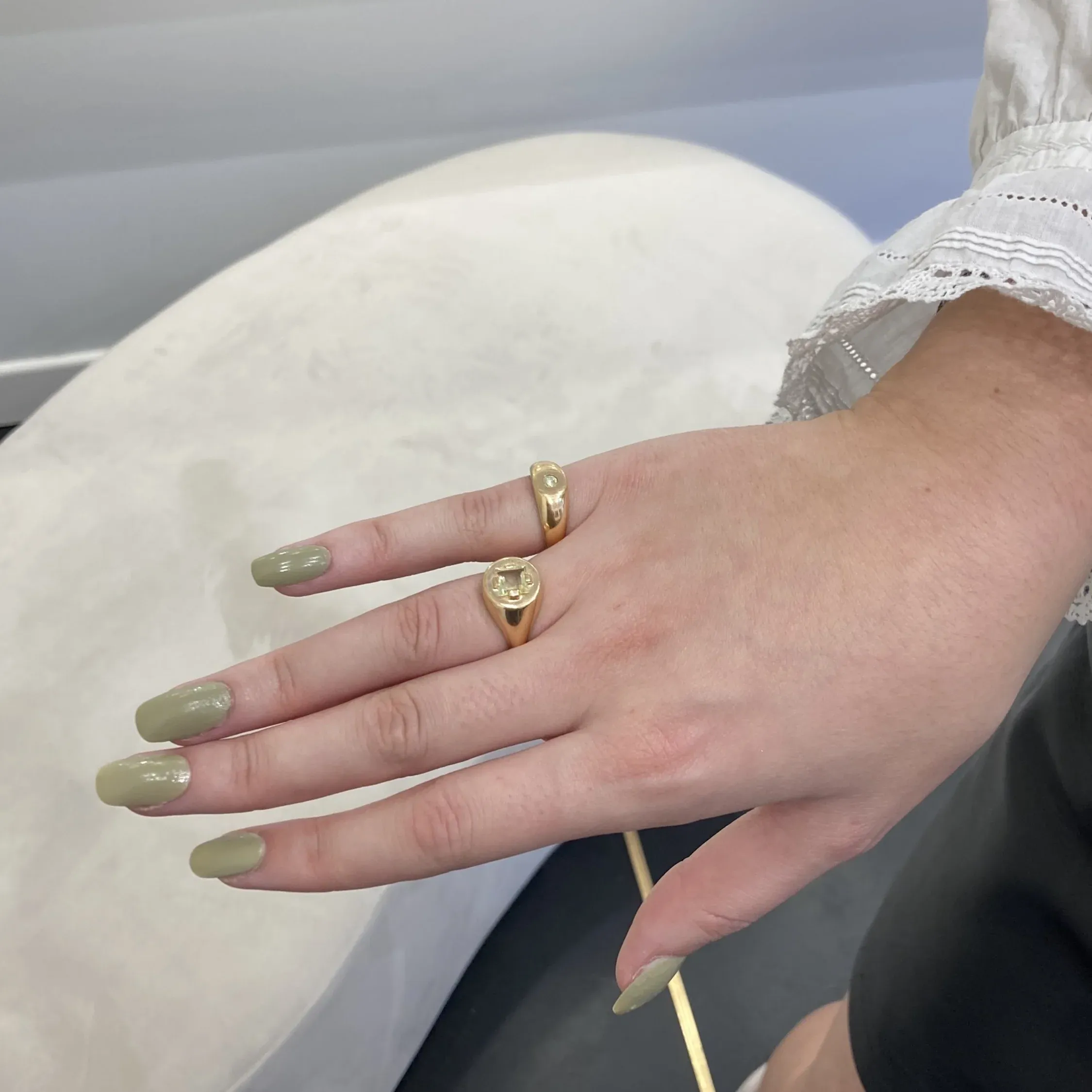 Bague chevalière avec quartz Procyon Gamme Blanche