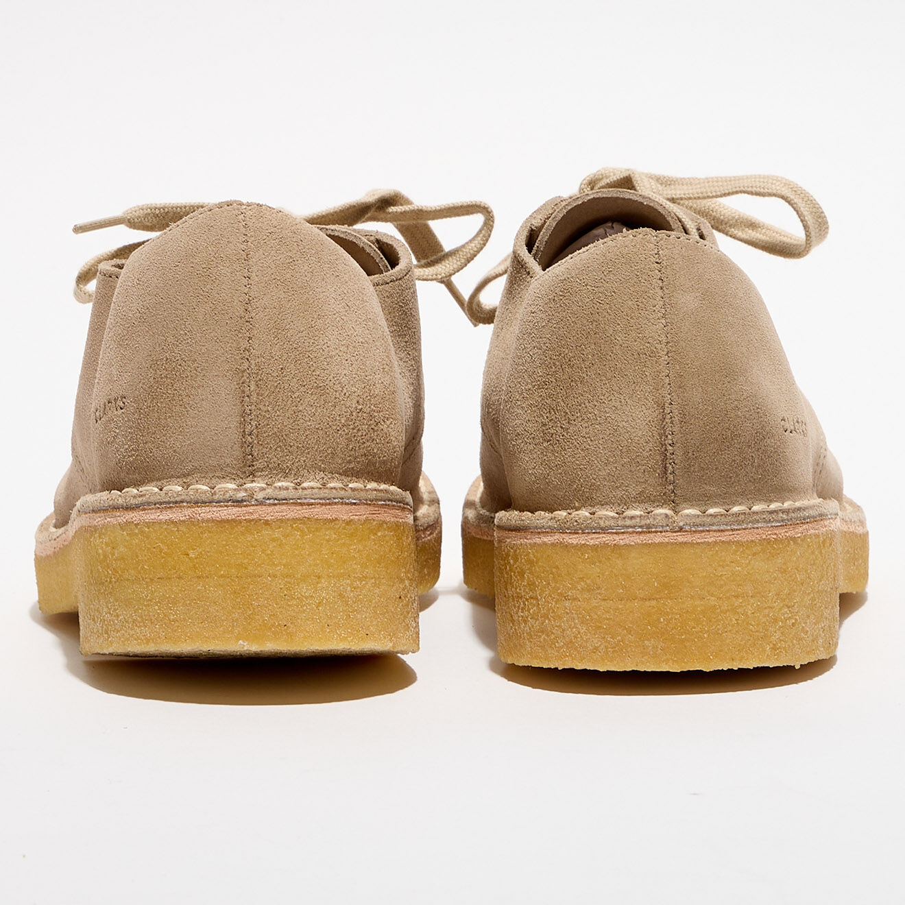 Clarks Originals Derbies en Velours de Cuir Desert Khan sable