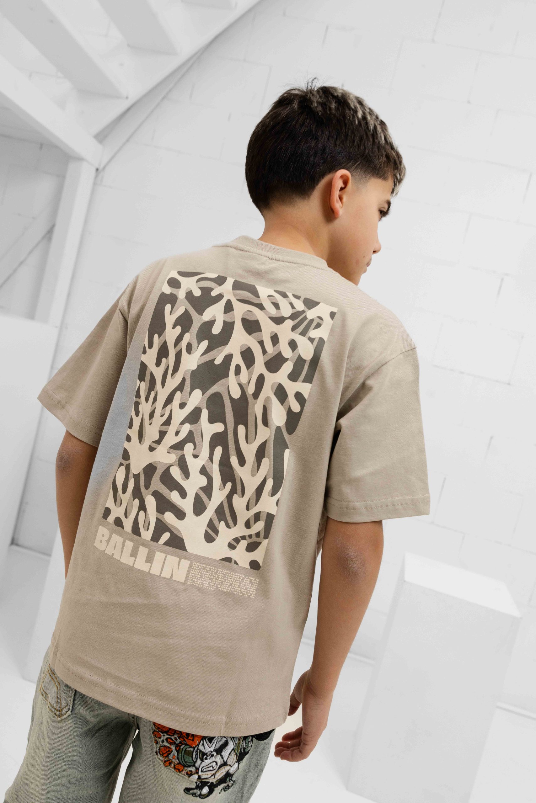 Ballin Amsterdam Coral Overload T-Shirt Kids Beige