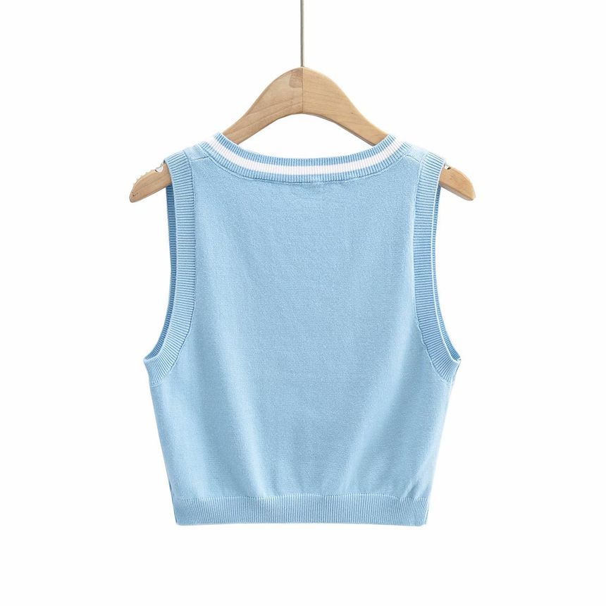 Osion - V-hals cropped sweatervest