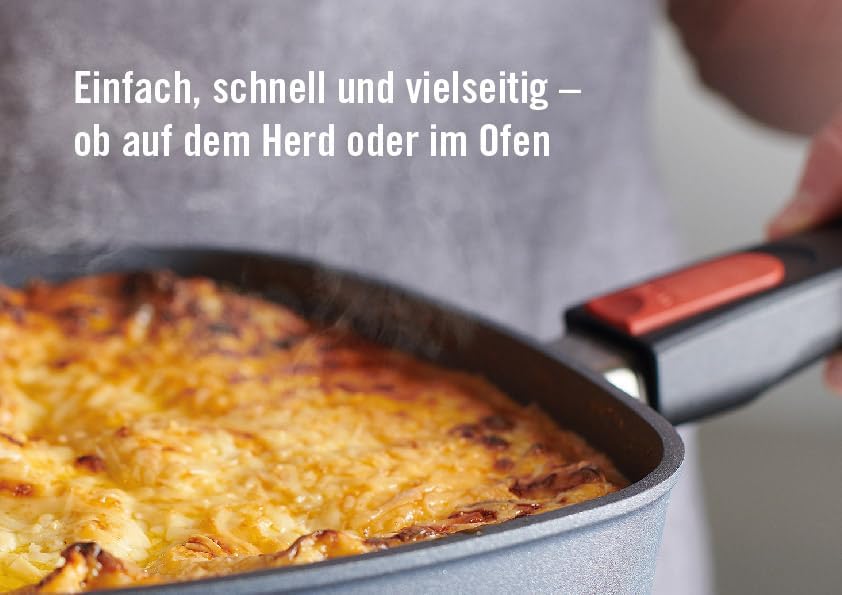 Woll Diamond Lite Gussbräter mit Glasdeckel in Box - Induktiv -, 31 x 26 cm, 11 cm hoch, 6 Liter - Geeignet für alle Herdarten, Aluminium Gusspfanne, backofenfest, anthrazit