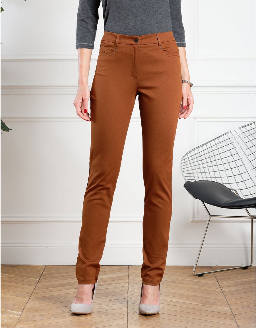 Pantalon stretch marron