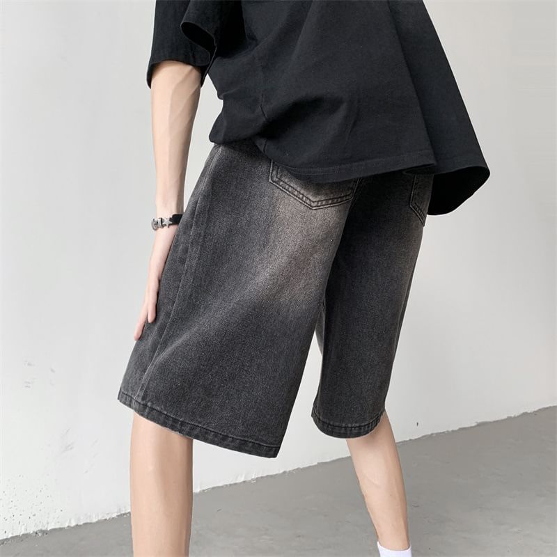 Wolfkane - Gewassen denim shorts met trekkoordtaille