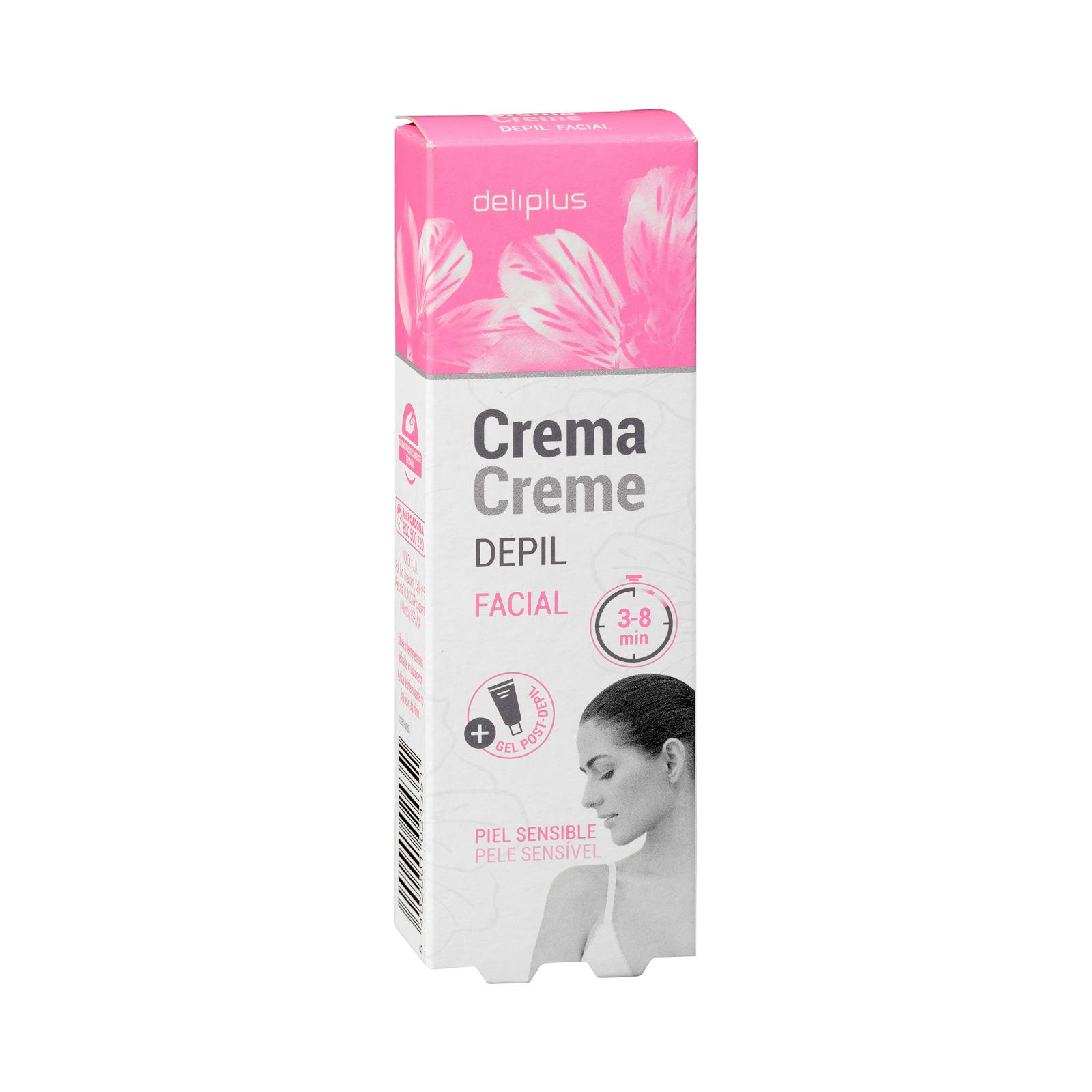 Crème dépilatoire visage Deliplus pour peaux sensibles