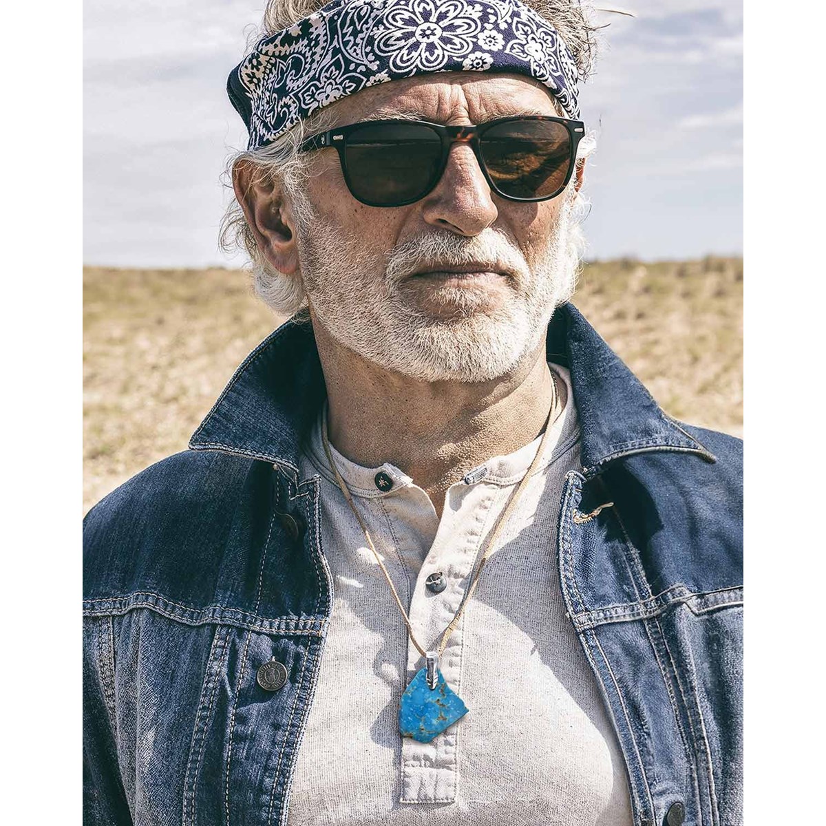 Collier Pendentif Pierre Turquoise Arizona Véritable  Argent 925 Pièce Unique