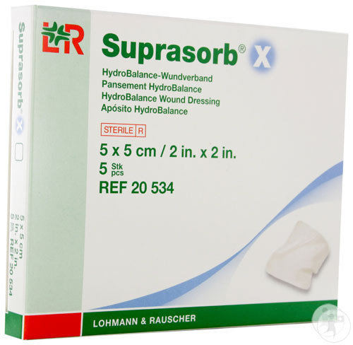 Lohmann & Rauscher Suprasorb X Pansement HydroBalance Compresse Cellulose 5x5cm 5 Pièces (20534)