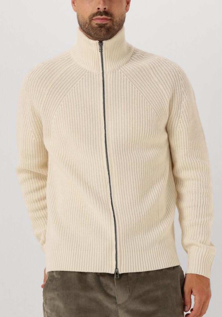 ecru forét trui delta wool zip knit