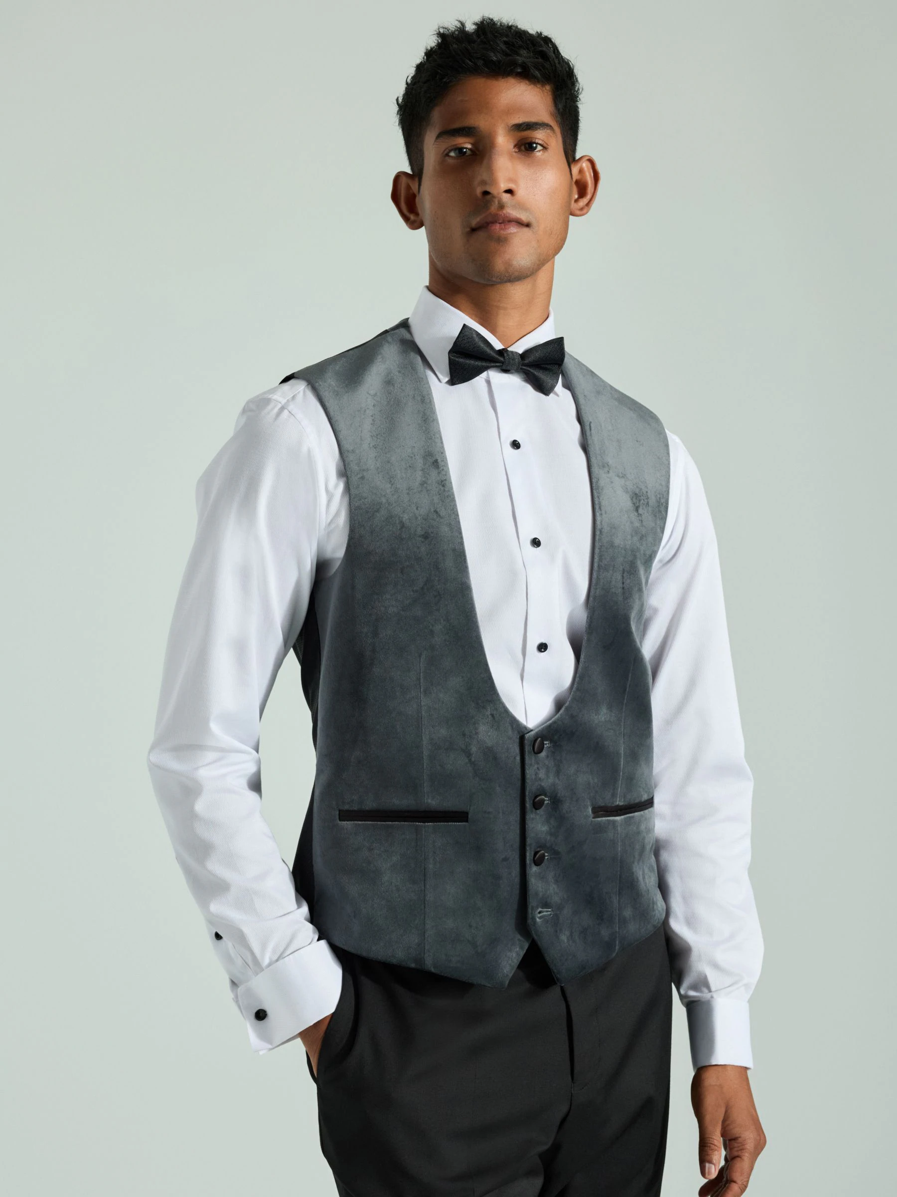 Antraciet - Velvet Waistcoat