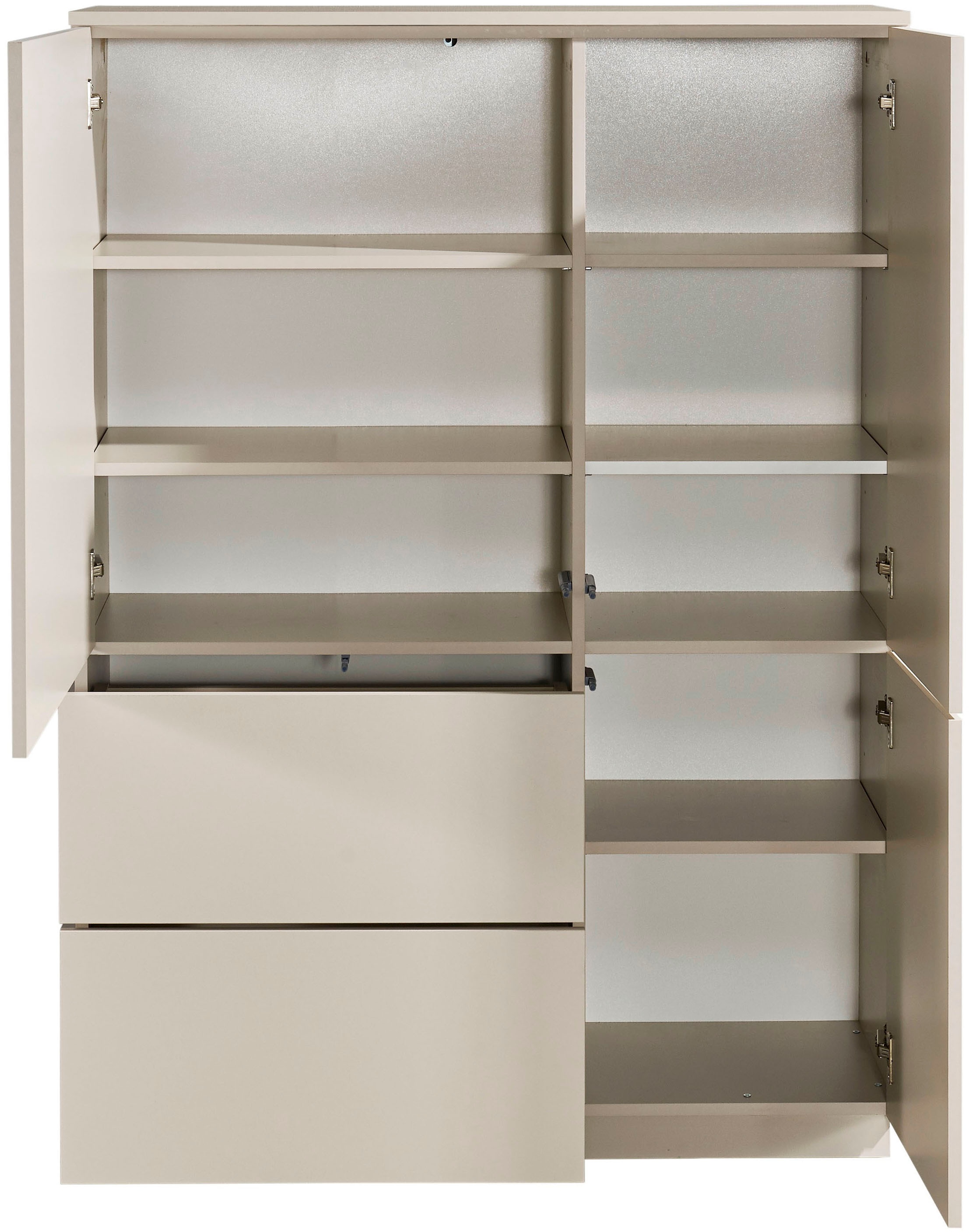 HBZ Highboard »Vince Highboard, B/H/T 103x142x38 cm« 1 Stk. tlg. Breite 103 cm, Push-to Open, Melaminbeschichtung