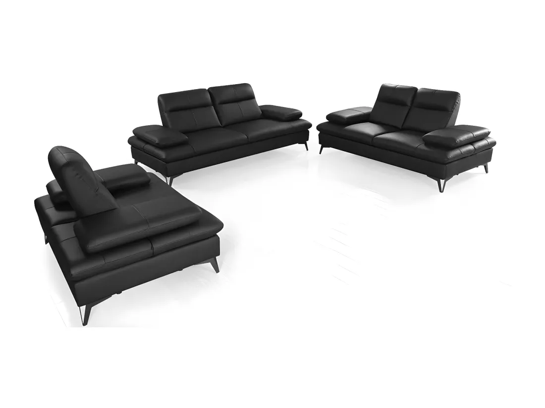 Fauteuil cuir Design avec dossier avance-recul IRIS Noir
