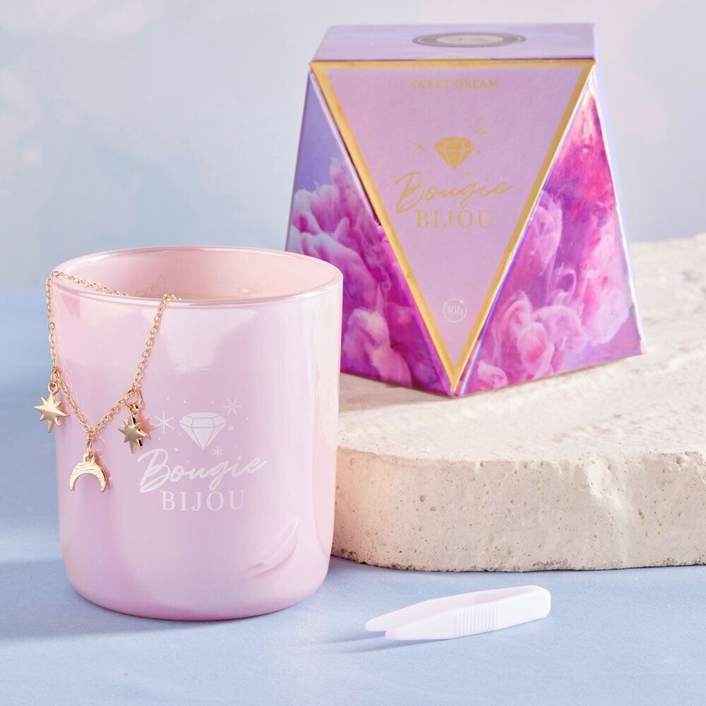 Bougie bijou bracelet doré senteur bubble gum 36h