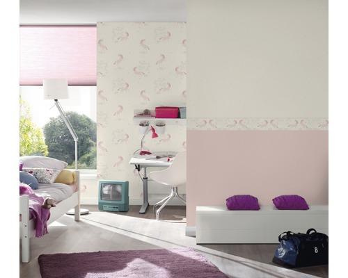 Border 36990-3 Jongens & Meisjes 6 eenhoorn glitter roze 5 m x 13 cm