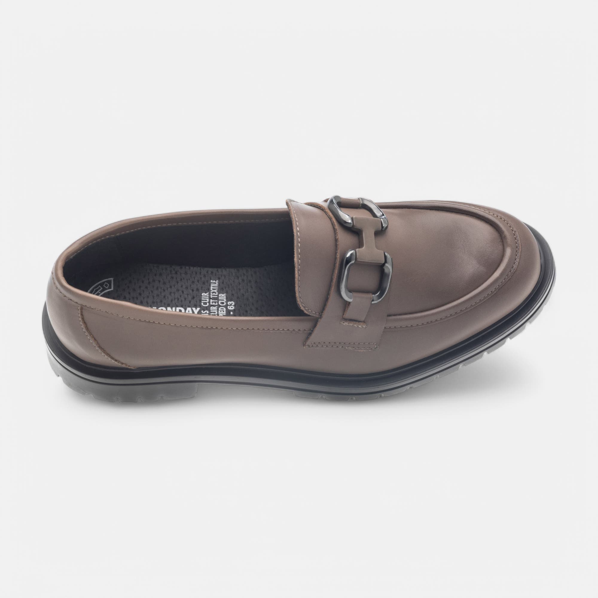 Mocassins Femme en cuir taupe