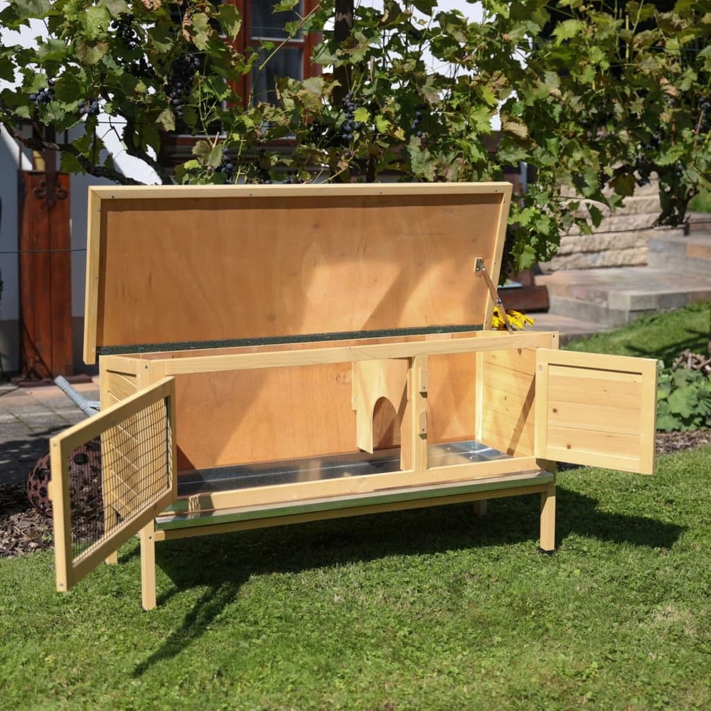Maison pour rongeurs alfred 116x45x62 cm bois vernissé