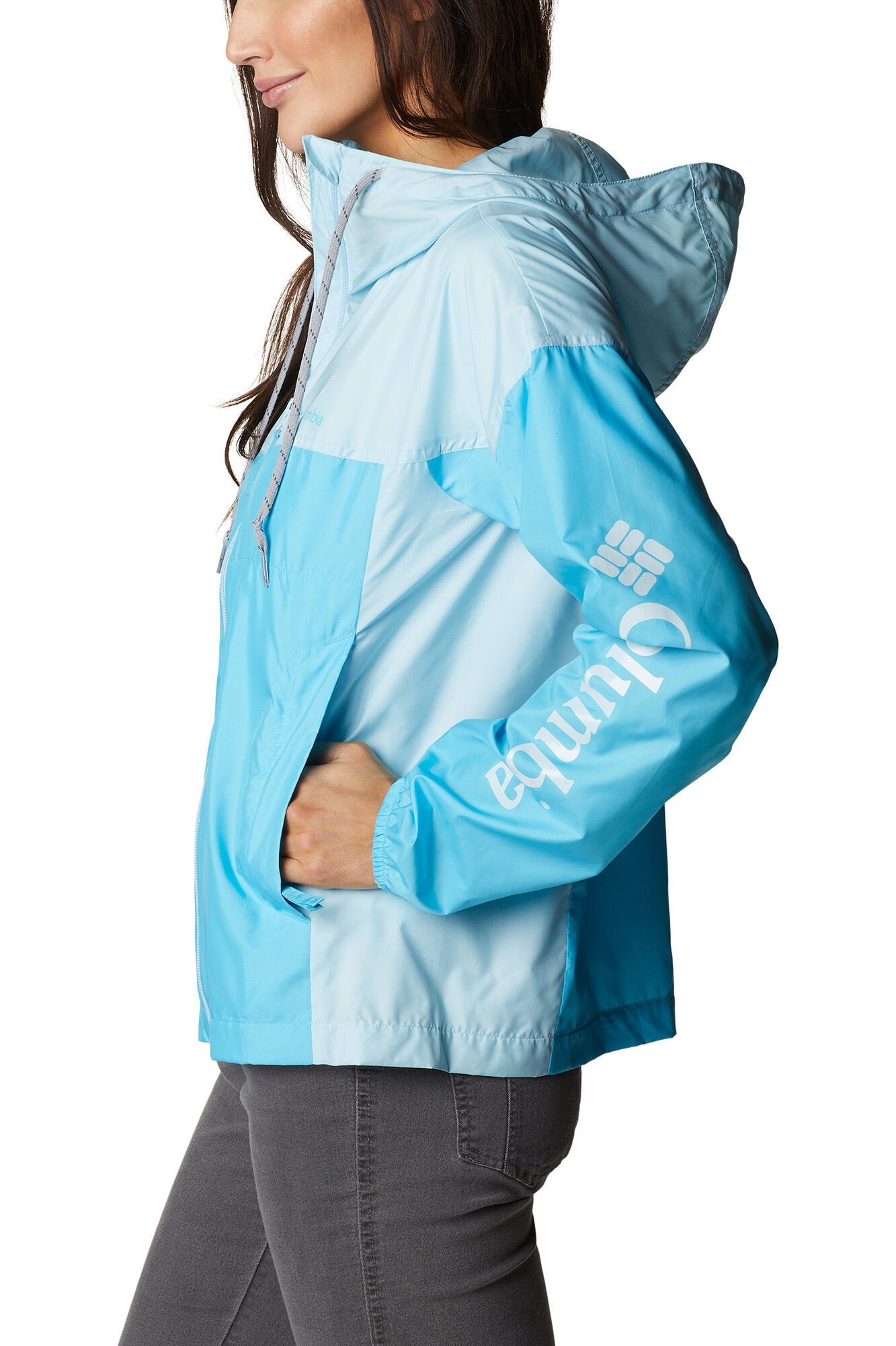 Jaqueta corta-vento feminina Columbia Flash Challenger™ - Nova - Azul