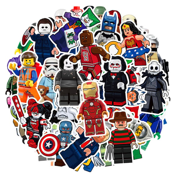 Klistremerker med LEGO-tema - 100 stk
