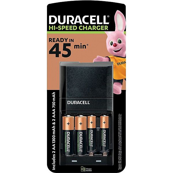 Chargeur Duracell Hi-Speed Advanced 2 piles AA et 2 piles AAA