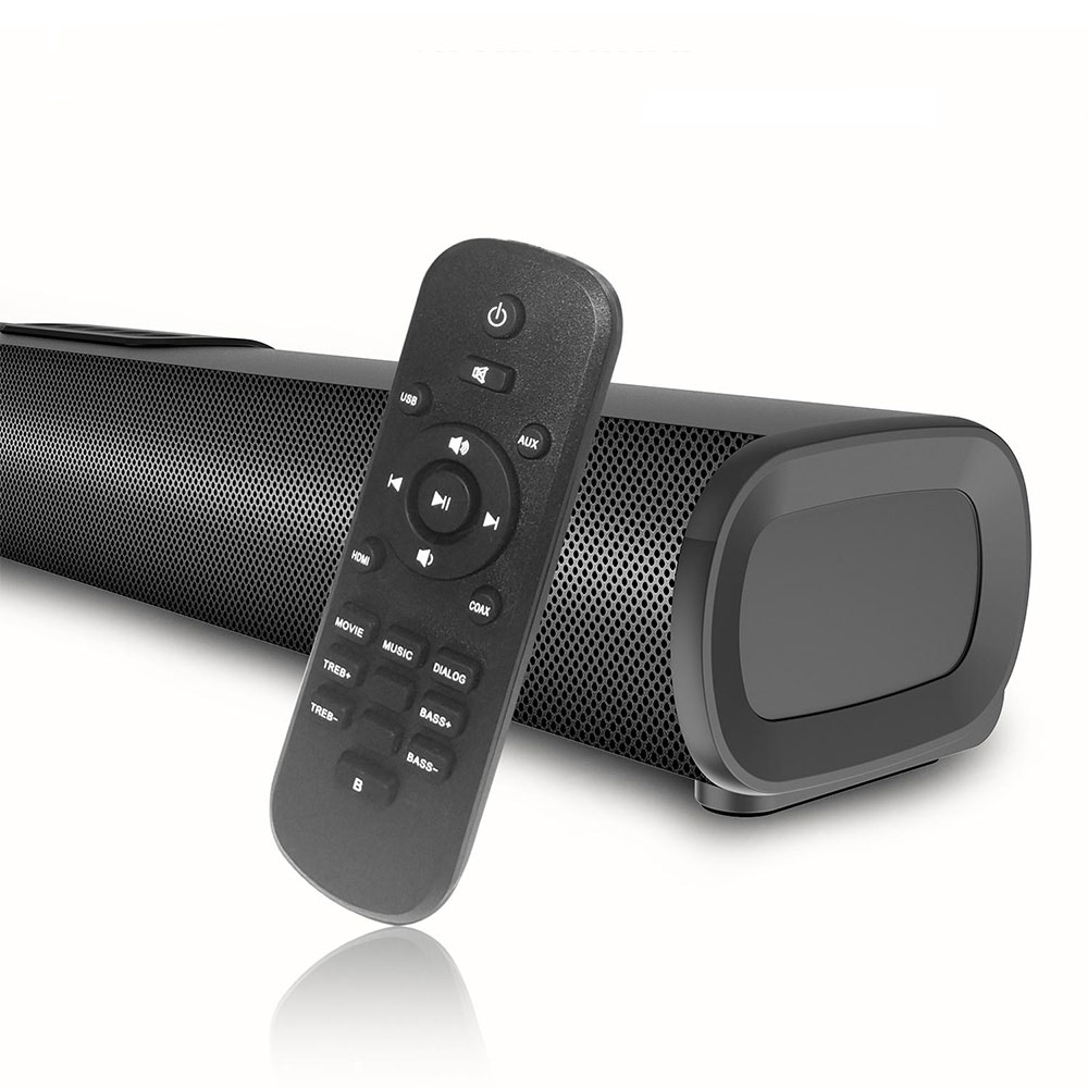 (50W) S20L Bluetooth 5.0 Stereo Soundbar Heimkino TV Lautsprecher / USB / Aux-In / Coax-In / HDMI   Fernbedienung - Schwarz