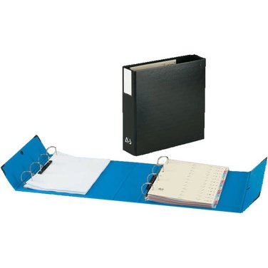 Classeur 4 anneaux cartonné Arianex A4 maxi - Dos 8 cm noir
