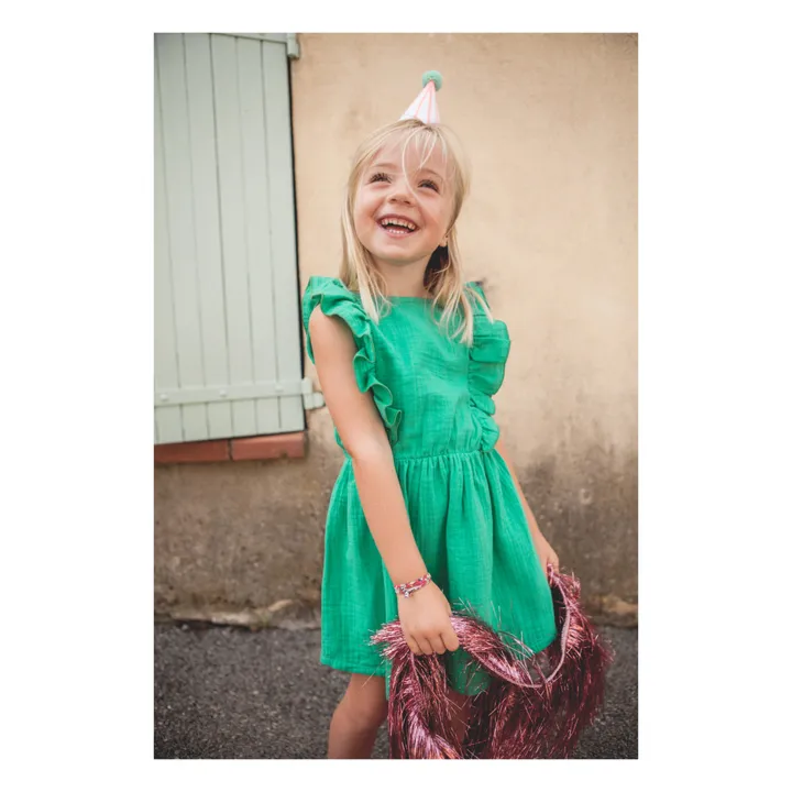 Marlot Paris Robe Elie Gaze de Coton | Vert