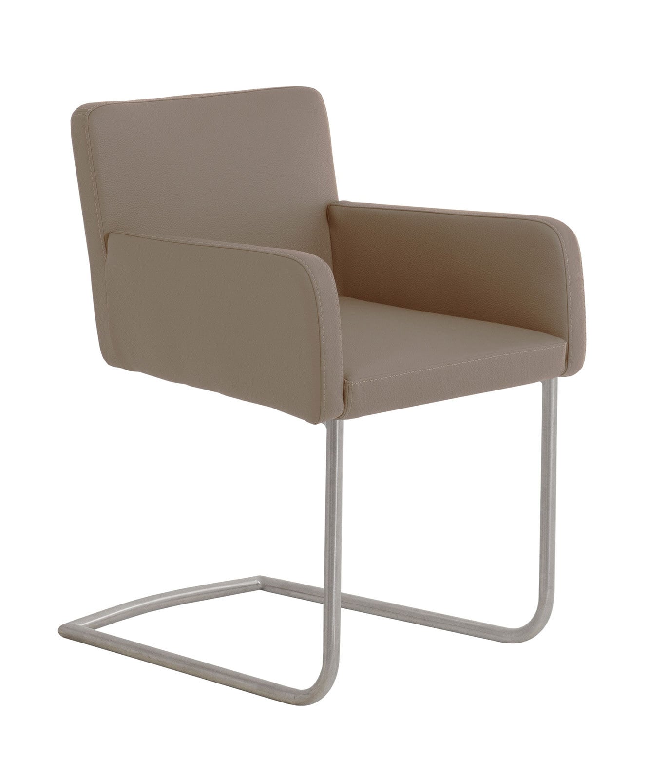 Esszimmerstuhl RIALTO LDM3-LDE Edelstahl /Lederlook taupe
