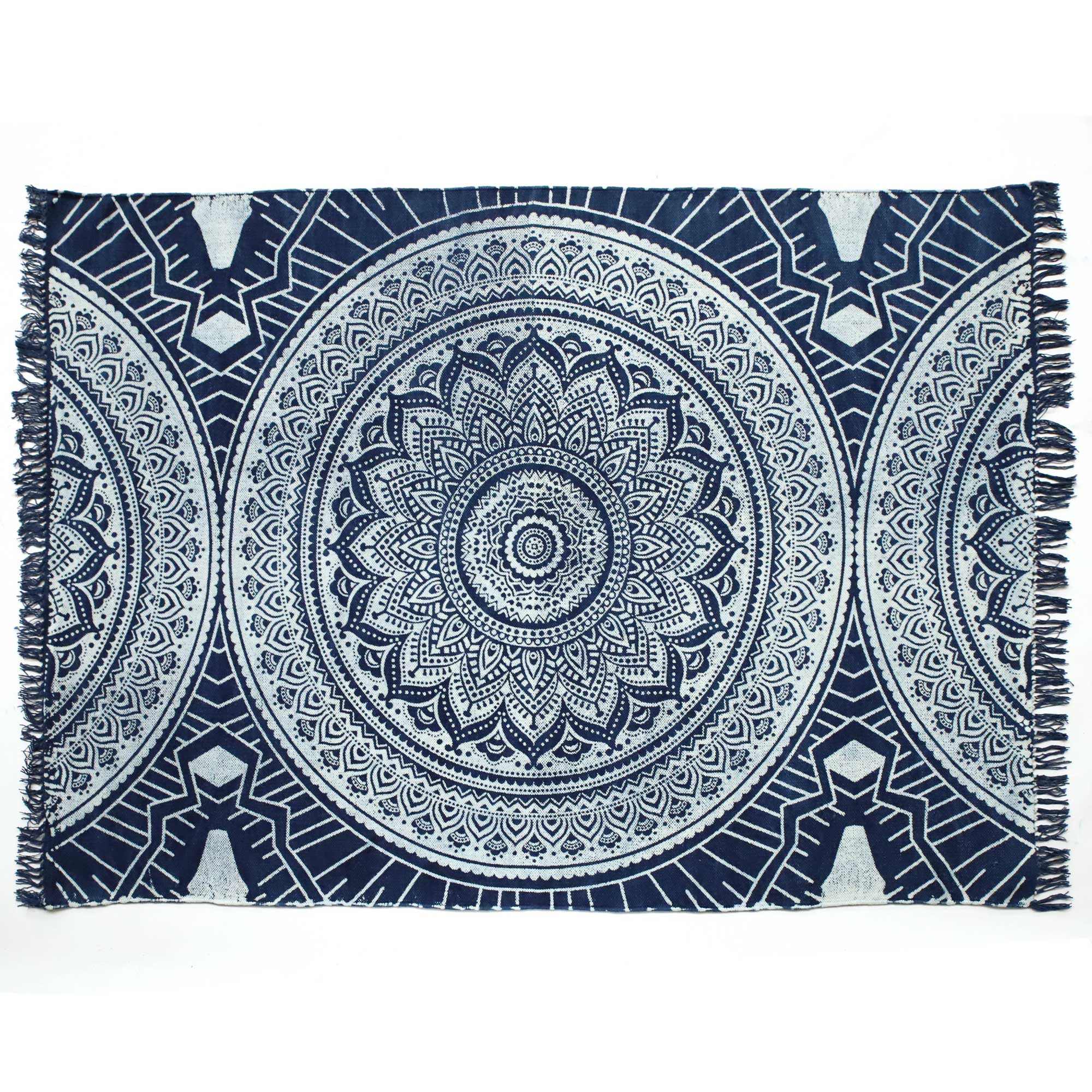 Teppich 'Nandhi', blau-weiß, B 200 cm, L 140 cm von fischer's lagerhaus
