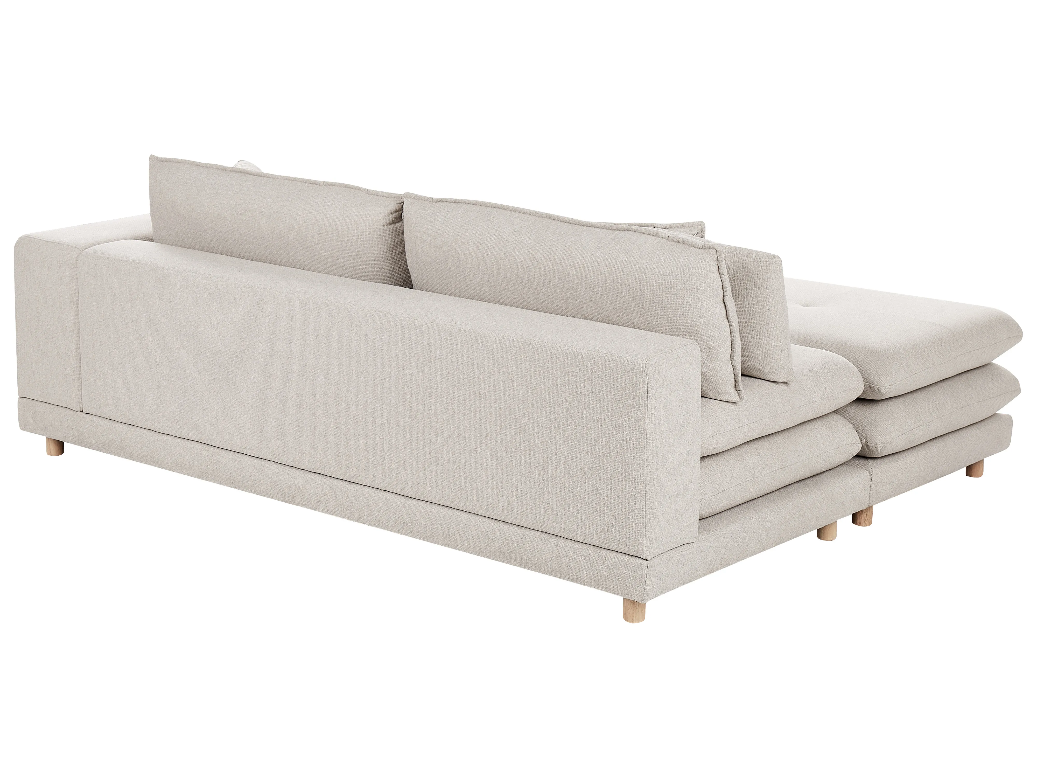 Bank 2-zits HEDEN Stof Beige met ottomaan