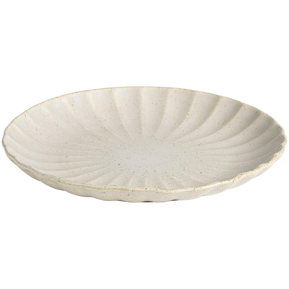 Ontbijtbord Flora off-white stoneware - Ø21,5 cm