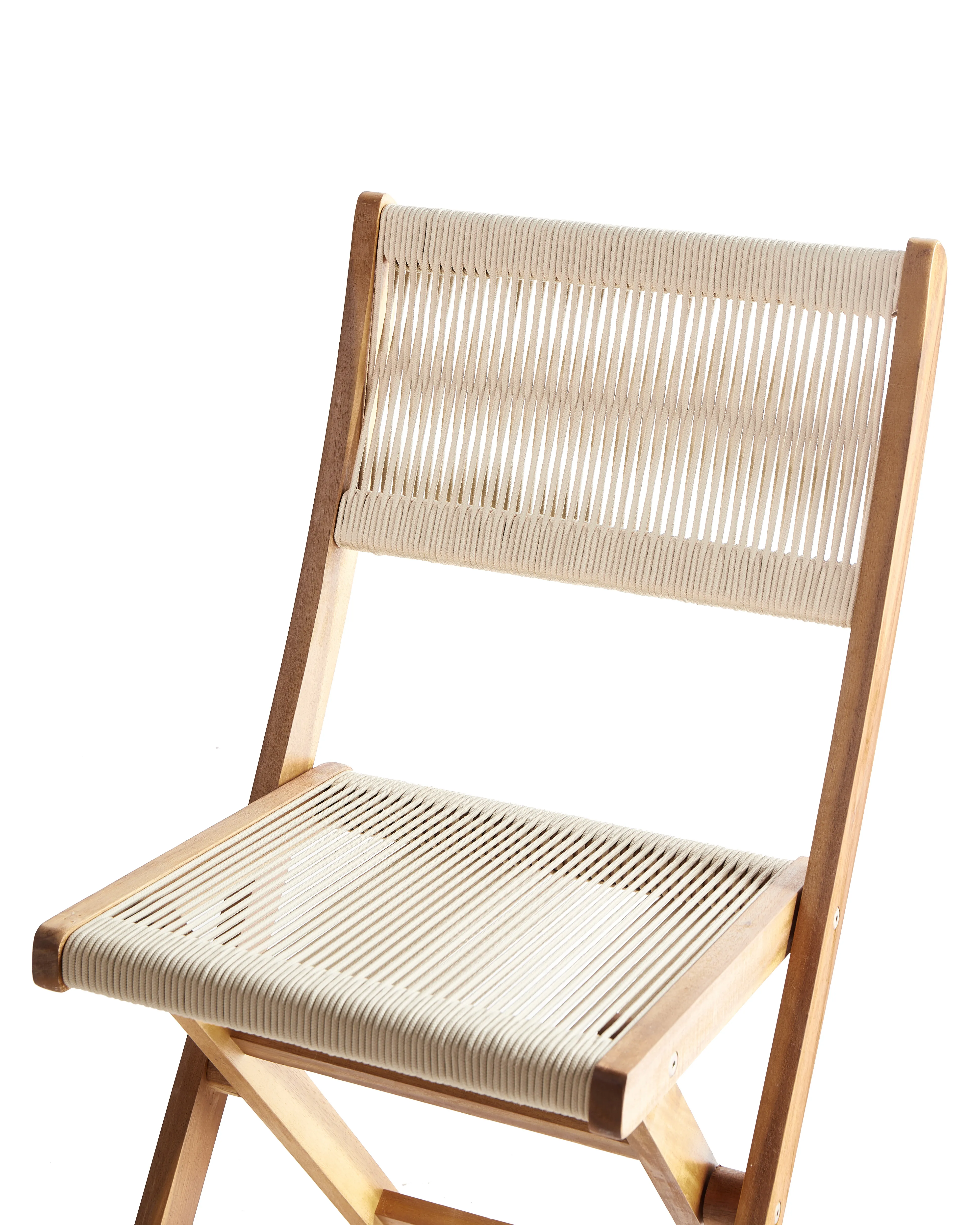 Set van 2 tuinstoelen PROSSEDI inklapbaar Acaciahout Beige