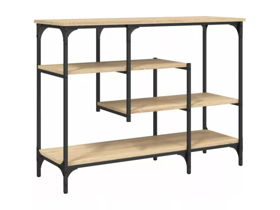 Table console avec étagères chêne sonoma 100x35x75 cm