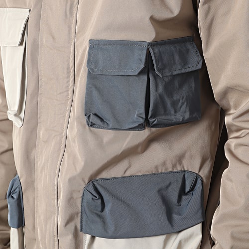 Ensemble Veste Zippée Et Pantalon Cargo Marron