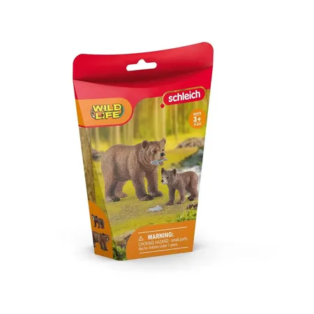 Schleich® 42473 Wild Life - Grizzlybär-Mutter mit Jungem