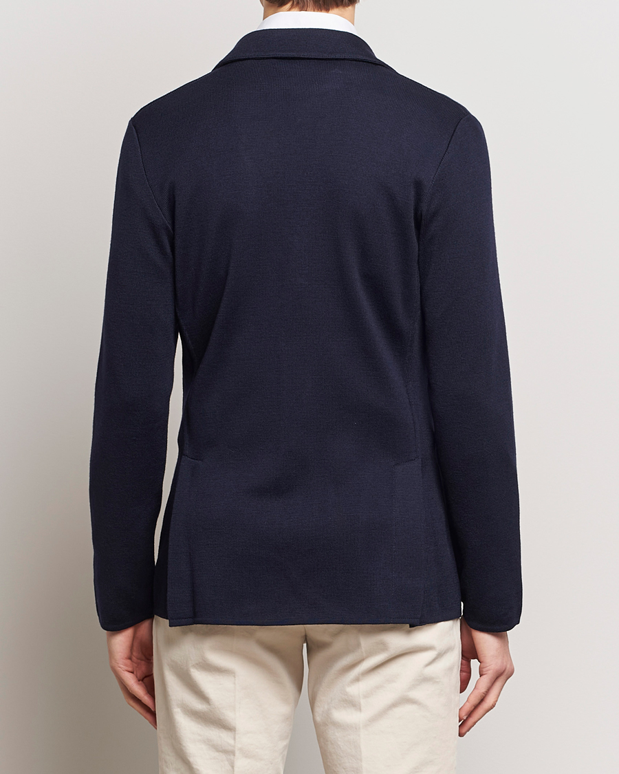 Lardini Knitted Wool Blazer Navy