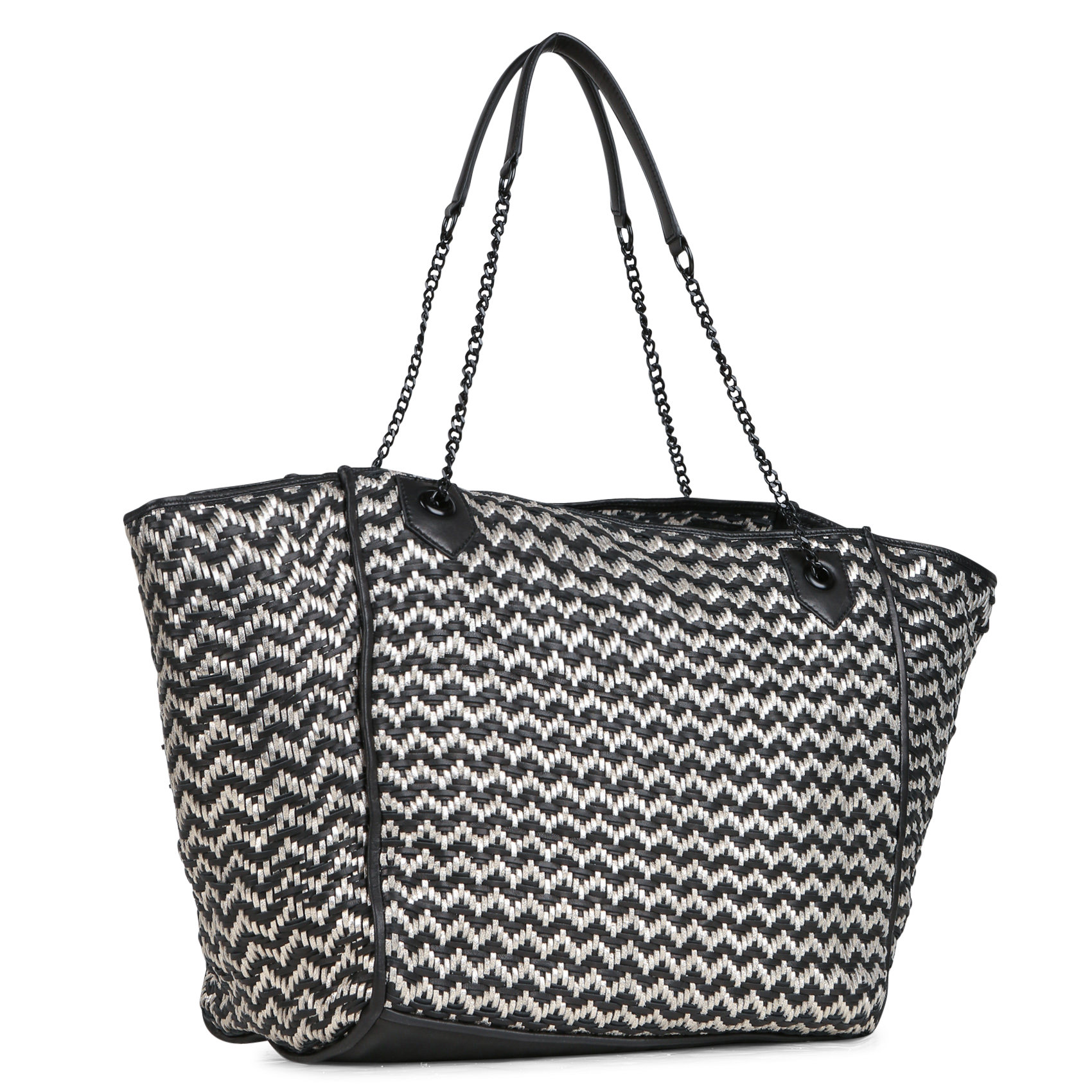 Sac cabas bicolore oversize en cuir | Doré