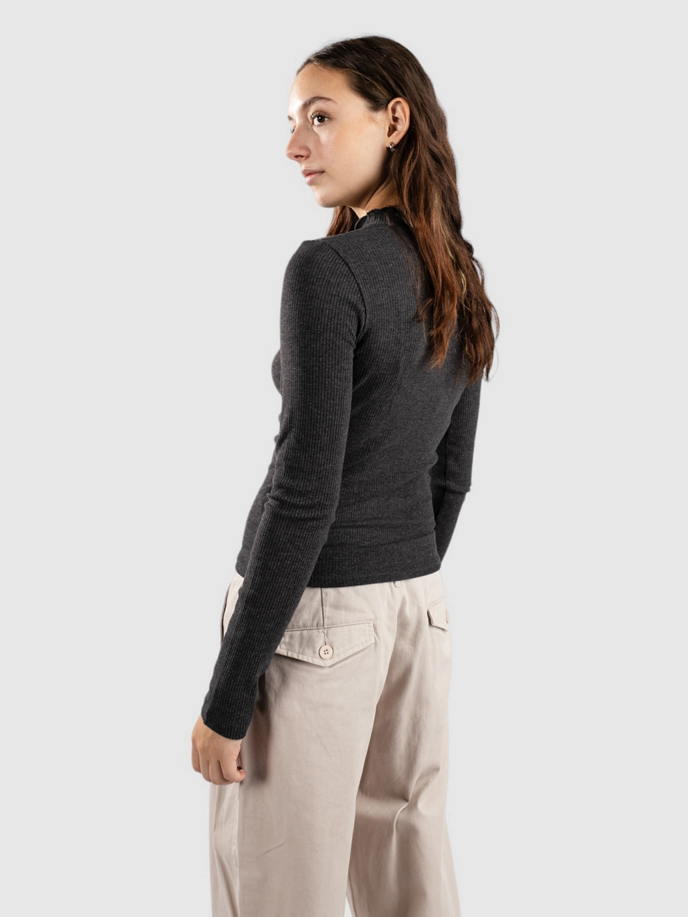 Kazane Sofia Long Sleeve T-Shirt heathr black