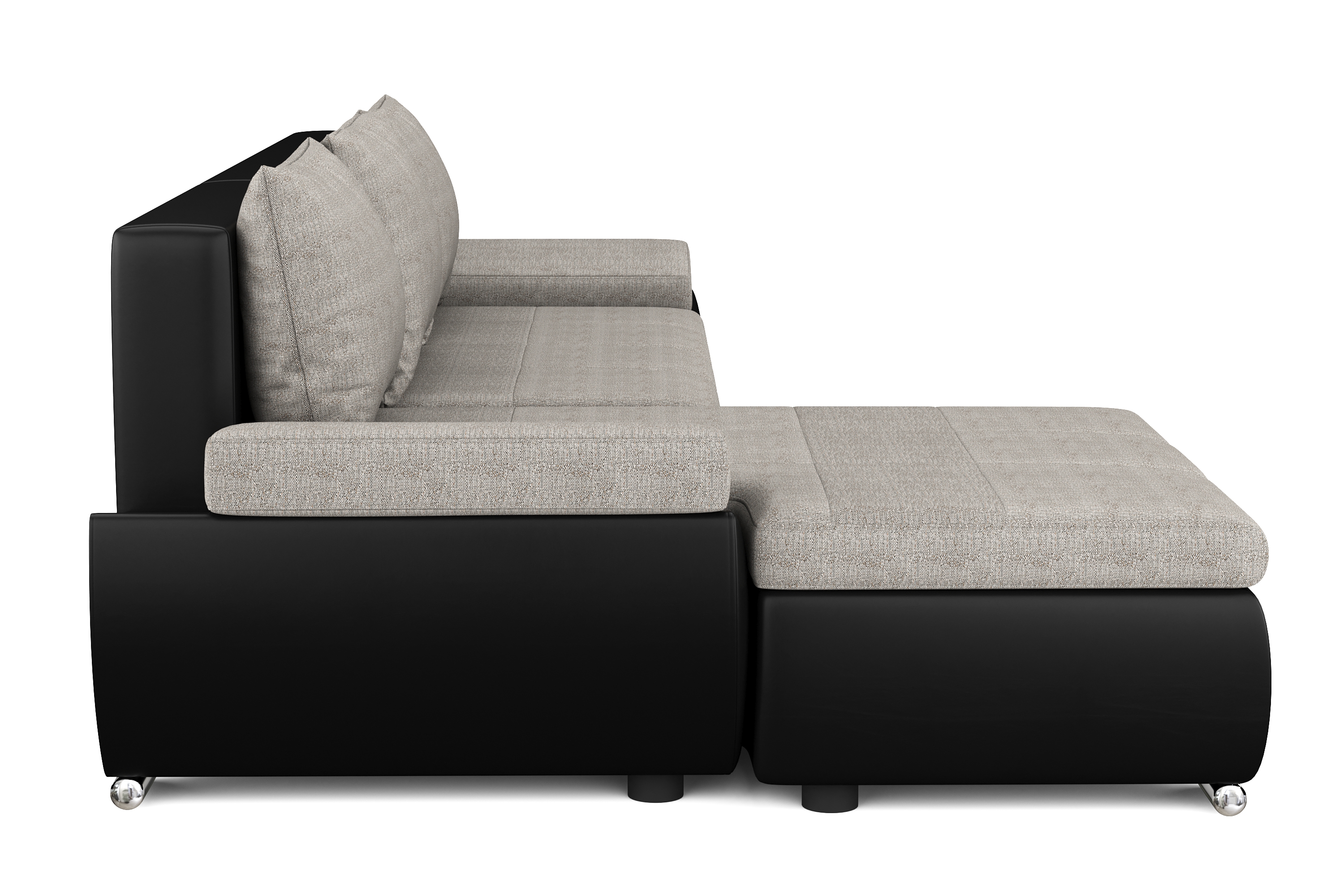 Ecksofa mit Schlaffunktion KIRA links schwarz/grau