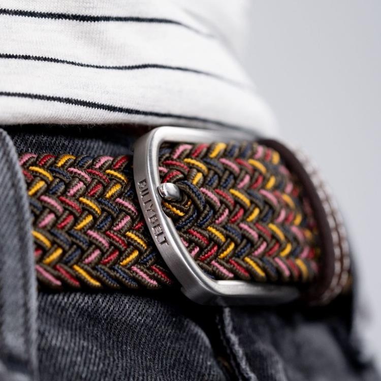 Billy Belt CB124 Elasticiteit woven belt bruin combi [Caracas]