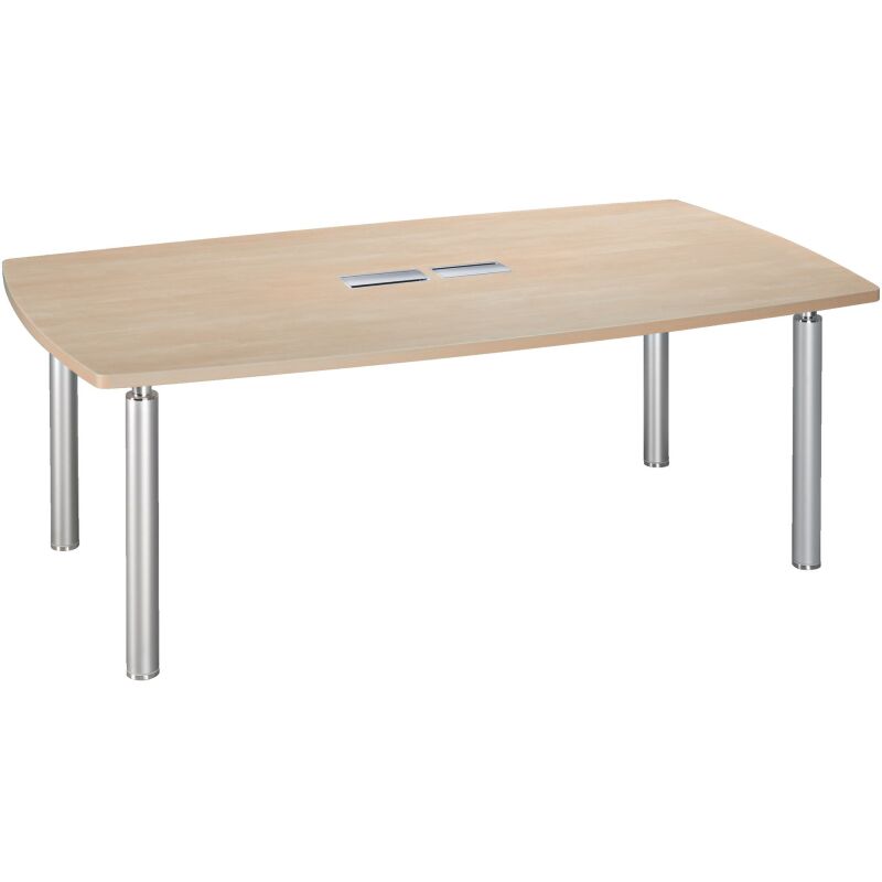 Table de réunion tonneau L 200 x P 115 cm piètement tube métal avec top access Belem